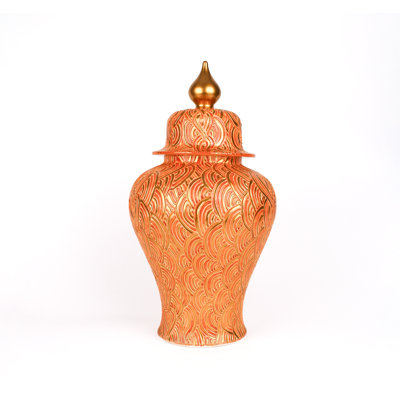 Ribbed Handmade Ceramic Jar