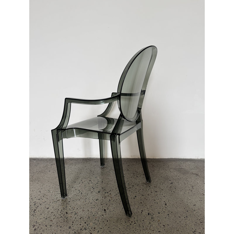 45 cm H Plastic Stackable Armchair in Black