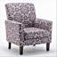 Fauteuil à motifs en mélange de polyester, structure en bois de bouleau massif avec pieds fuselés bruns, fauteuil d'appoint rembourré en mousse pour le salon ou le bureau