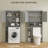 Modern Over The Toilet Storage Cabinet With 2 Doors, Above Commode Storage Cabinet With Toilet Paper Holder, Gray-1427527027