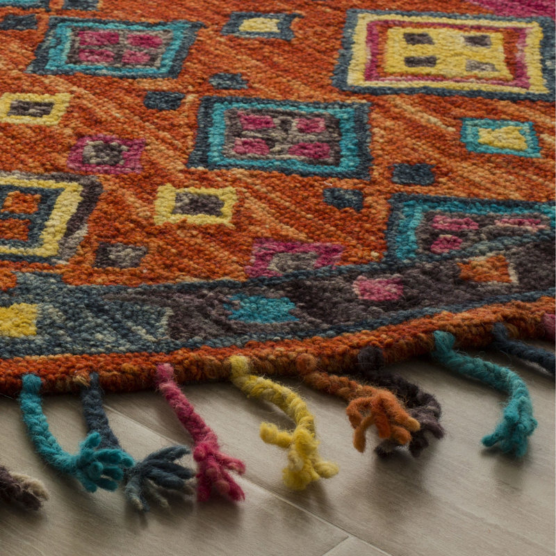 Tapis en laine touffeté à la main Vahakn, Rond 3 pi