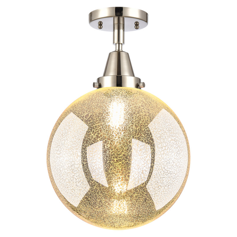 Beacon Glass LED Flush Mount, Polished Nickel