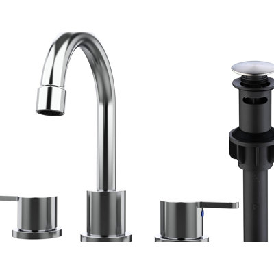 Robinet de salle de bain 8 pouces à 2 poignées avec finition, bec pivotant à 360 ° et système d'économie d'eau pour lavabo public à 3 trous avec système de rotation, système, salle de bain