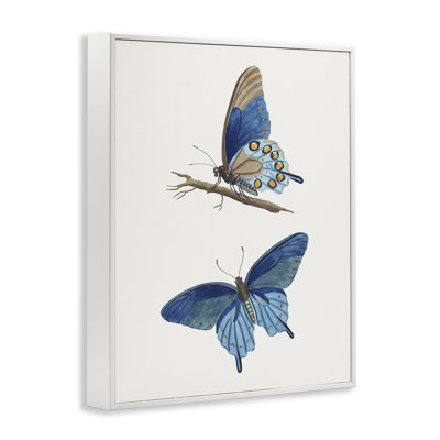 Blue Butterflies Pair Framed Giclee, design by Arlington Prints