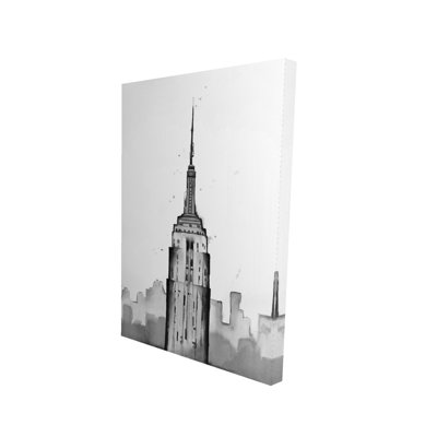 Empire State Building Canvas | Black & White Bedroom Decor