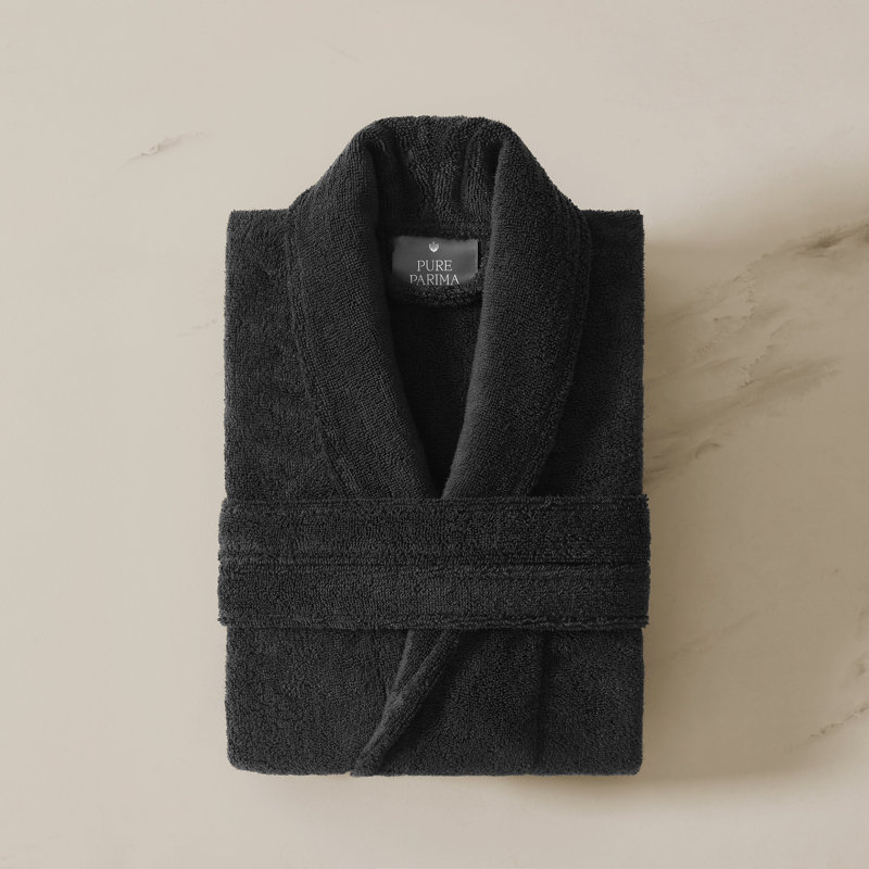 Egyptian Cotton Bathrobe, XS/S, Black