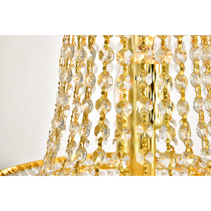Lustre empire en cristal 8 lumières Ston Easton, H 20 po x l 16 po x P 16 po, Or