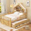 Lit simple avec couchette et tissu, naturel-1583278220-1583278223