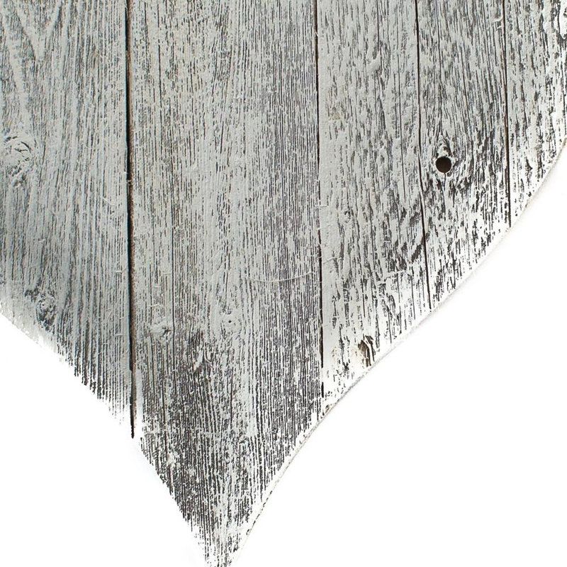 Sculpture dimensionnelle en bois rouge 12 "X 12", H 18 po x l 18 po x P 1 po, Blanc délavé