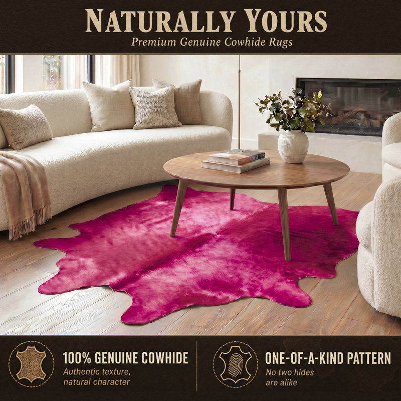 Plainsboro Cowhide Animal Print Indoor Rug, 5' x 7'
