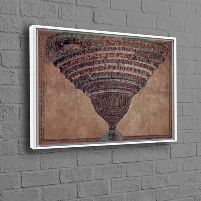 Élégant art mural sur toile carte de l'enfer rendu dans des détails complexes pour un élément de design intérieur unique et invitant
