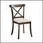 Ensemble de 2 chaises de salle à manger en bois avec dossier en X, tissu moderne rembourré en tissu 2 pièces, chaise de salle à manger en bois d'hévéa-394264418-394264416