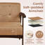 Chaise d'appoint à structure en bois d'hévéa avec accoudoirs pour le salon