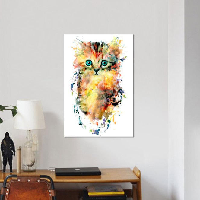 «Kitten», impression sur toile tendue, H 12 po x l 8 po x P 0,75 po, Toile tendue, Pas de tapis
