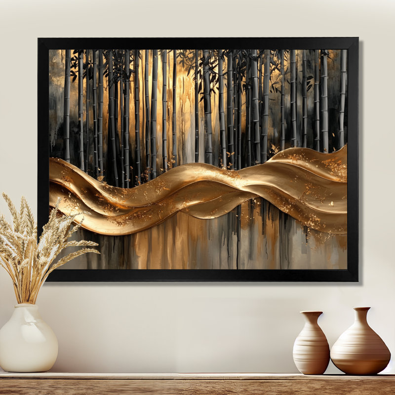 Oddny - Floral Large Wall Art, Impression d'un seul cadre photo, Black, 30" H x 40 W