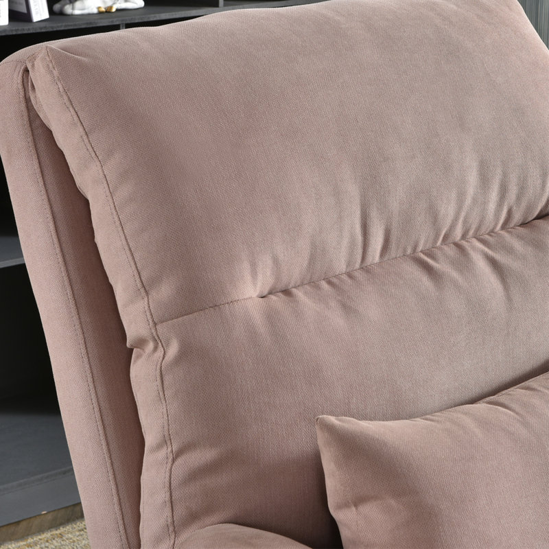 Fauteuil inclinable manuel standard de 29,52 po de largeur avec repose-pieds, Mélange de lin rose, Brun orangé