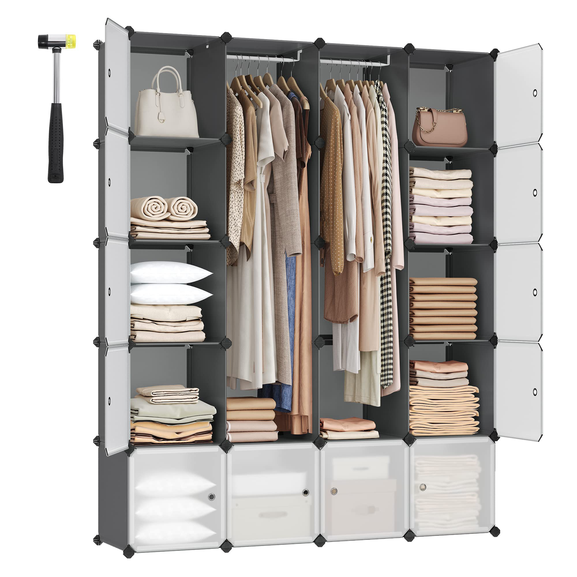 Rebrilliant Maigon 56.3'' Portable Wardrobe | Wayfair