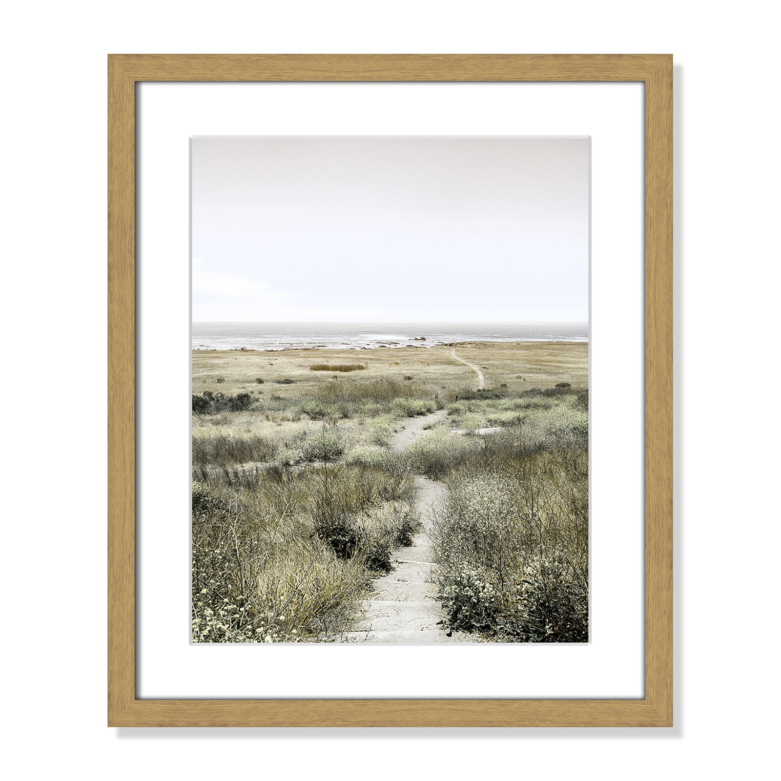 Toscani "Footpath to Paradise" Print, 16 W x 19 H x 0.75 D, Natural Wood Grain