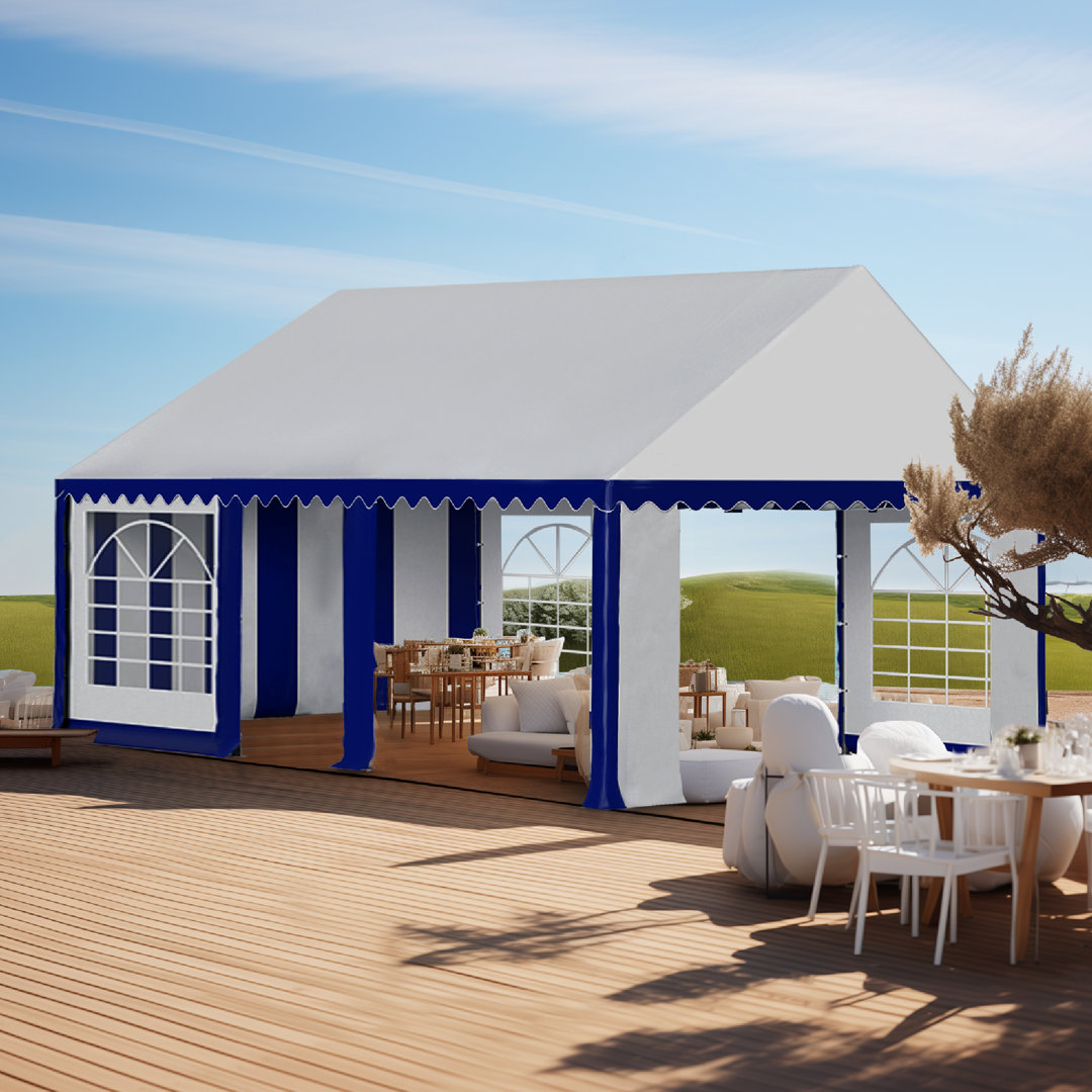 Tammetha 13 Ft. W X 26 Ft. D Steel Canopy Tent With 4 Side Walls Heavy Duty Party Tents  For Parties Arlmont & Co. Roof 