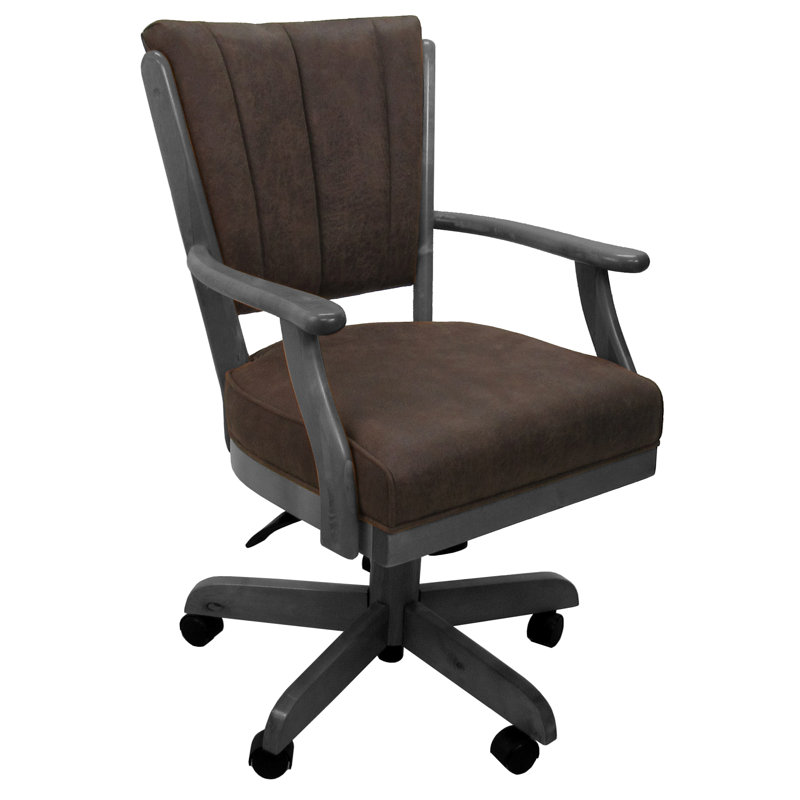 Chaise pivotante en bois avec accoudoirs Danyael, Northwest Whiskey
