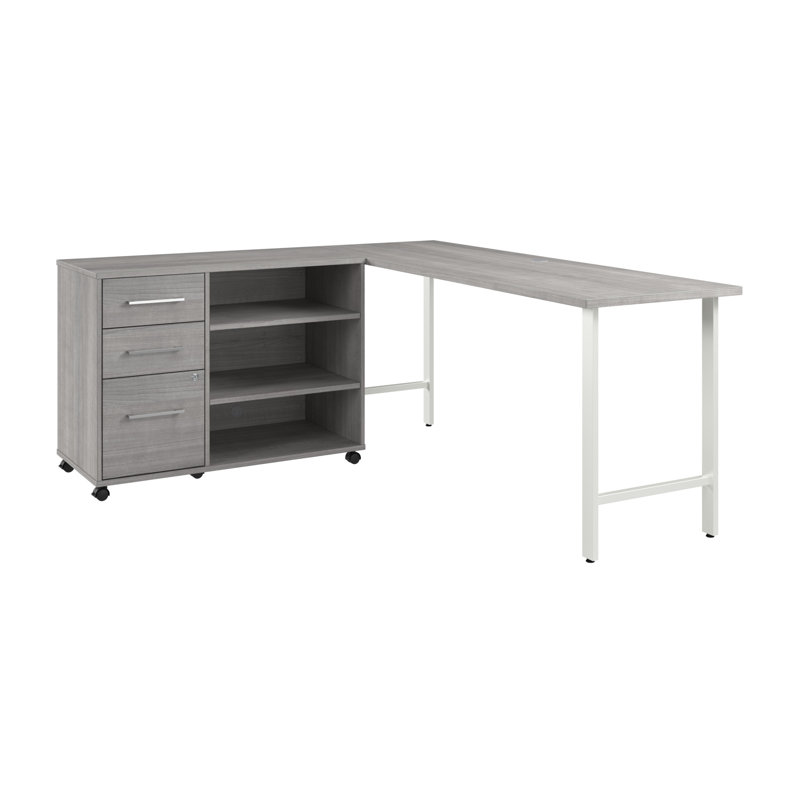 Bush Business Furniture Hustle 72W X 24D Computer Desk And Storage Cabinet With Drawers And Shelves, Gray