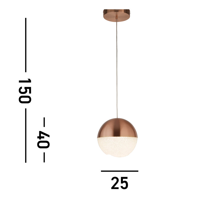 Achilles 1 - Light LED Single Pendant, Copper