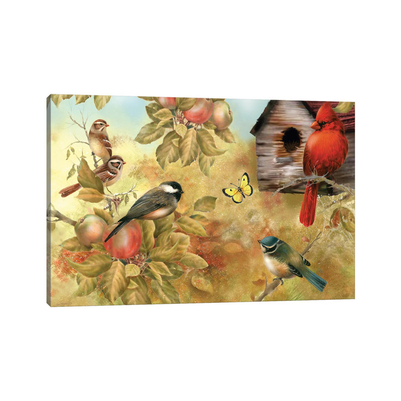 Of Apples And Songbirds - Wrapped Canvas Painting, 101.6 cm H x 66.04 cm W x 1.91 cm D