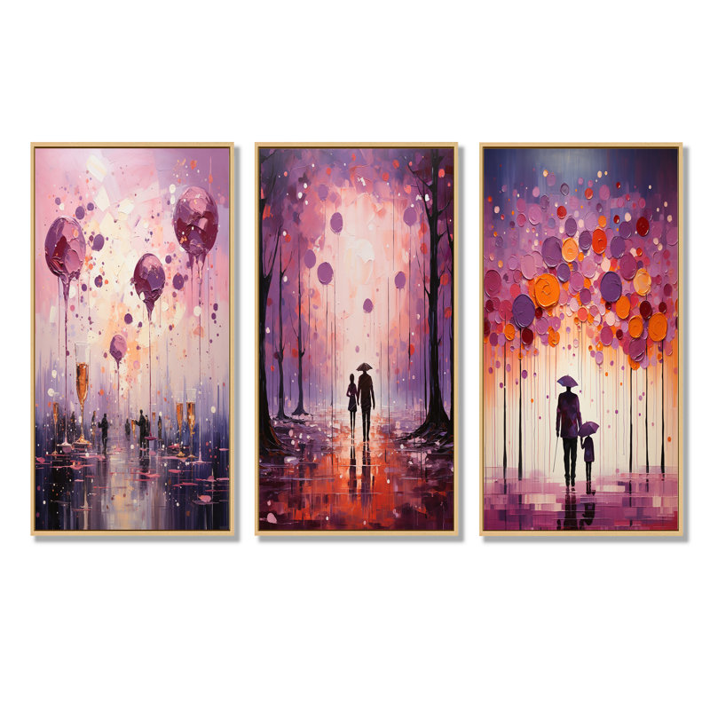 Playful Ballon Purple Pops, H 32 po x l 48 po, Cadre flottant brun