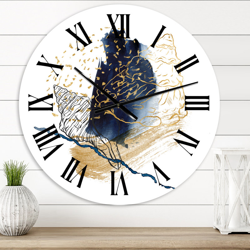 Coquille dorée avec art marin, Surdimensionné