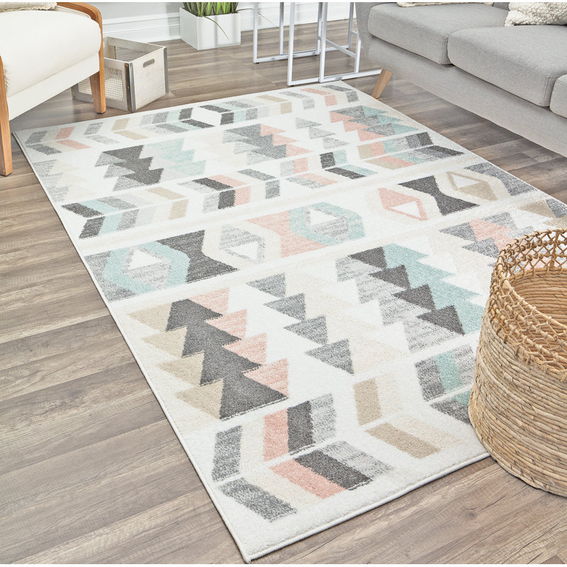 Miko Contemporary Mint Lime Area Rug, Rectangle 5' x 7'6"