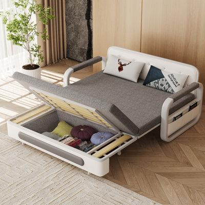 2 Seater Linen Blend Sofa Bed