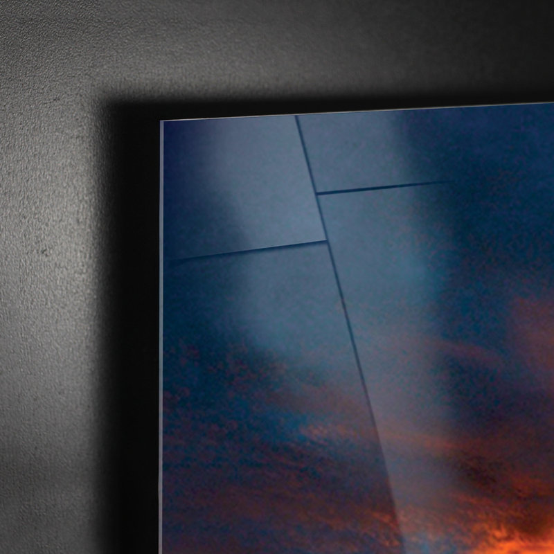 Sunflowers At Sunset by Giallobus - No Frame Print on Plastic / Acrylic, 65cm H x 65cm W