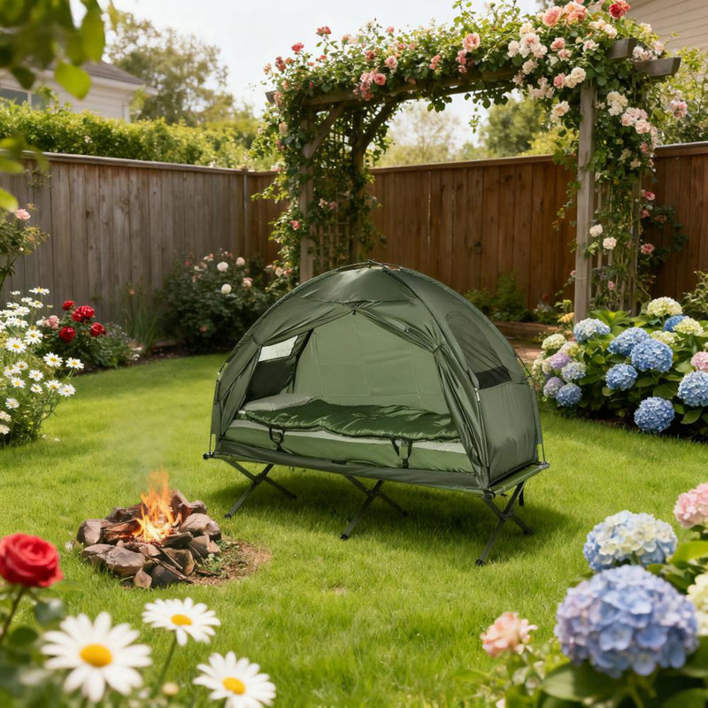 Lit de camping pliant tout-en-un pour adultes, lit de camping portatif pour lit simple