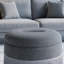 Pouf de rangement rond rembourré de 23,23 pouces avec franges-1393610043