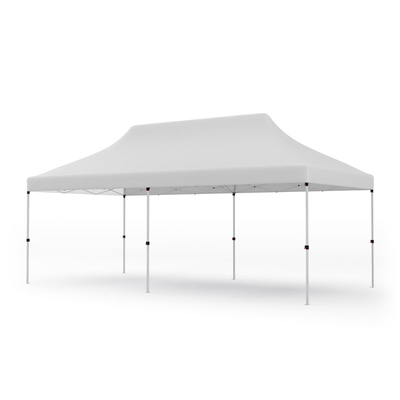 Costway 10 X 20 Ft Pop-up Canopy Upf50+ Sun Protection Tent With Carrying Bag Blue, White