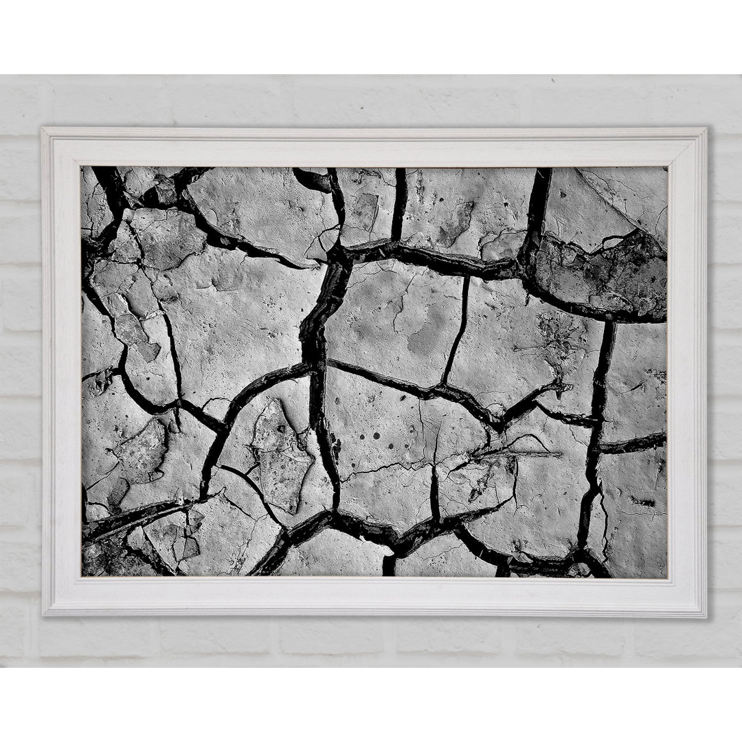 Cracked Mud - Einzelner Bilderrahmen Kunstdrucke