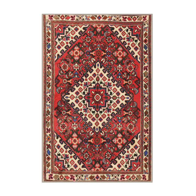 Tapis traditionnel mehroon/noir/crème, Rectangle 2 pi x 3 pi