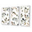 «Simple Brown Leaves On White», ensemble de 3 reproductions d'art encadrées sur toile-259498935-259498934