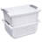 Sterilite Small Stacking Storage Basket with Comfort Grip Handles, White