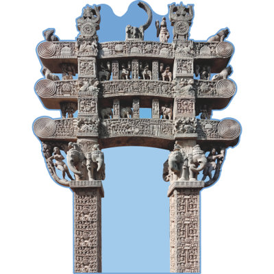 SP13325 Indian Torana Stone Gate Cardboard Cutout Standee Standup
