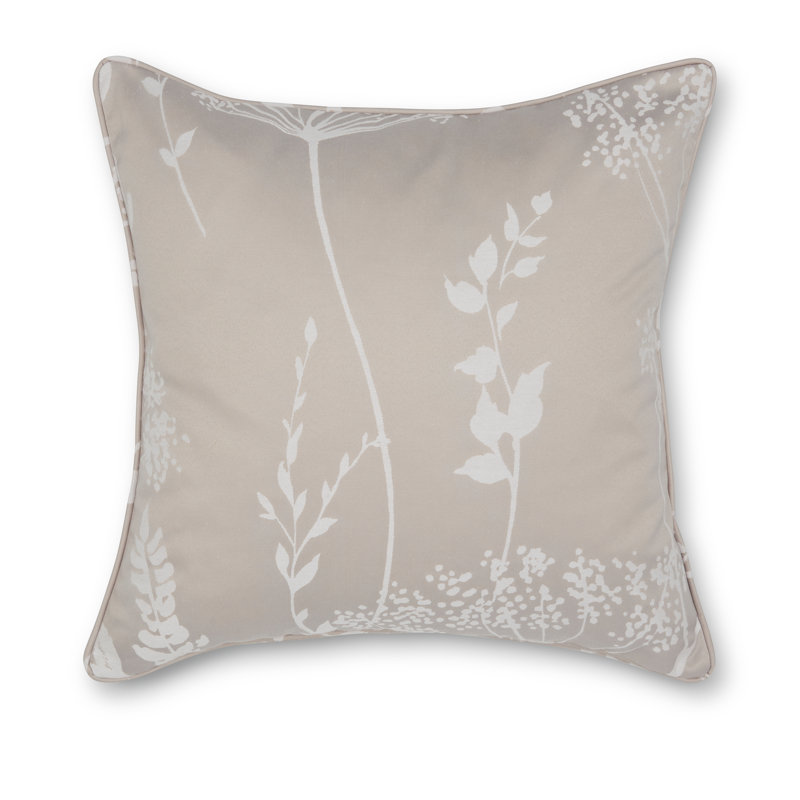 Meadowsweet Floral Jacquard Cushion, Natural