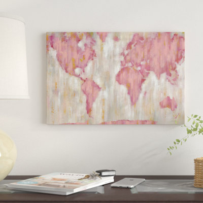 " Blushing World Map " Graphic Art