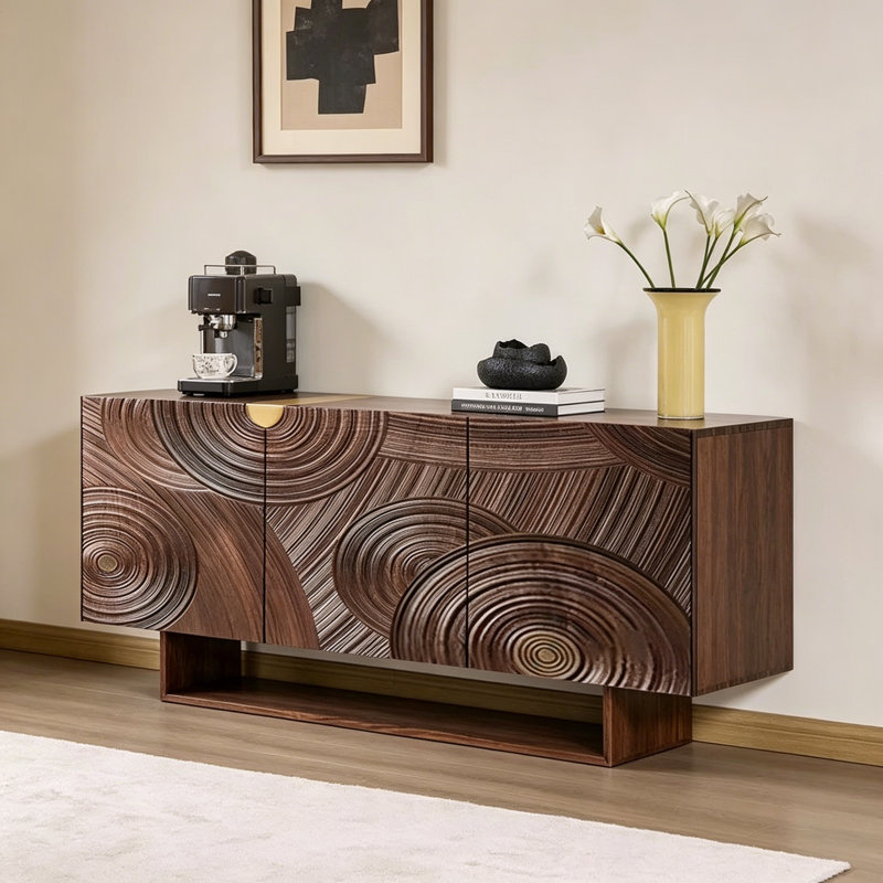 Armoire d'entrée Mid-Century, 35.4" H x 55.1" W x 15.7" D