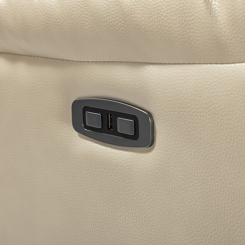 Fauteuil inclinable électrique en cuir véritable Domingo, Beige