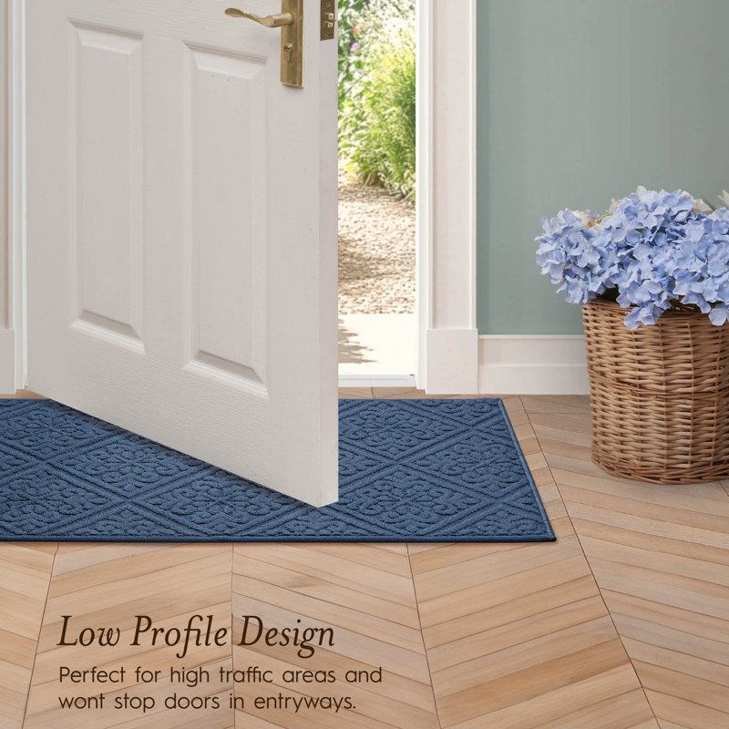 Austell Machine Woven Synthetic Area Rug in Blue, Runner 2'2" x 5'