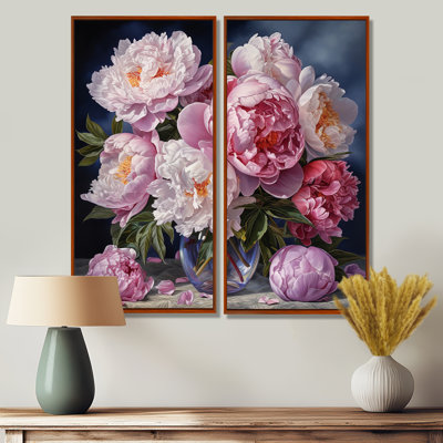 Nature morte bouquet de pivoines roses - impressions de toiles florales