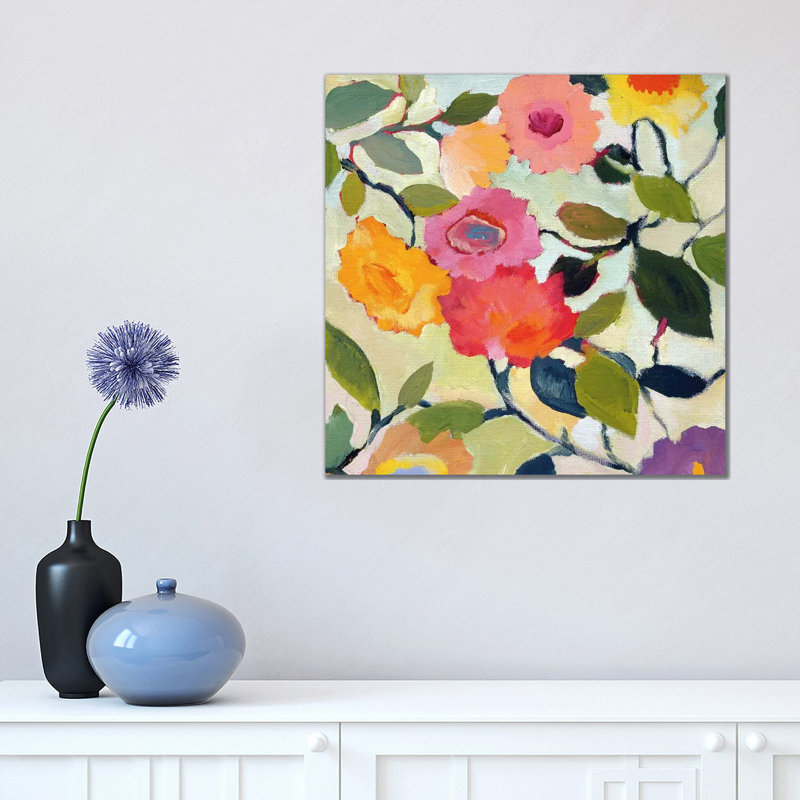 Wild Roses by Kim Parker - Wrapped Canvas Painting, 45.72 cm H x 45.72 cm W