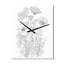 Minimal Wildflowers Dessin noir sur blanc II - Horloge murale fleurs sauvages-99640311