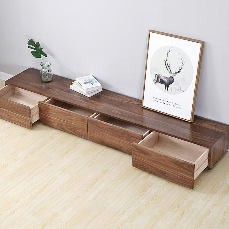 Meuble télé scandinave, Noir noyer, 70.87"