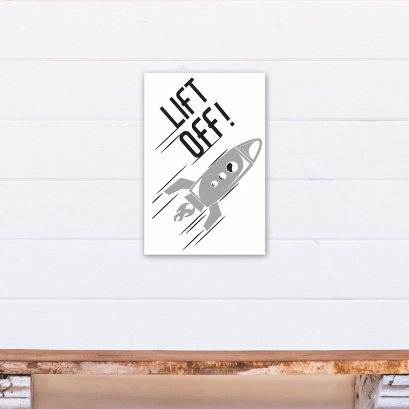 Art sur toile relevable rocket Braswell, H 18 po x l 12 po x P 1,25 po, Gris